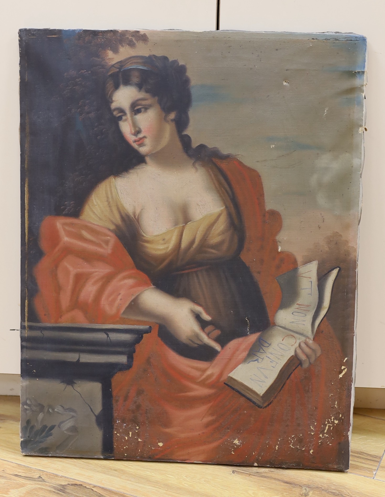 After Giovanni Francesco Romanelli (1610-1662), oil on canvas, 'The Cumaean Sybil', 52 x 41cm, unframed